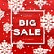 Merry Christmas Big Sale for Promotion. Paper cut Snowflakes banner. Origami Decorations. Snowy winter season. Happy New