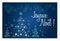 Merry christmas blue french greeting card in french illustration