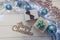 Merry Christmas Blue Holiday Fir Tree Toy Decor Star Ball Gift Magic Composition