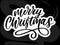 Merry Christmas Calligraphic Inscription Decorated lettering text