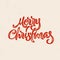 Merry Christmas calligraphic lettering card with letterpress style