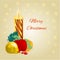 Merry Christmas candle with fruit vector