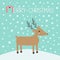 Merry christmas. Candy cane. Cute cartoon deer