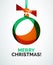 Merry Christmas card - abstract ball, bauble