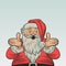 Merry Christmas Card with Happy Santa Claus in Retro Cartoon Comic Style. Confused, Confused, Inquiring, Telling, Asking
