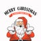 Merry Christmas Card with Happy Santa Claus in Retro Cartoon Comic Style. Confused, Confused, Inquiring, Telling, Asking