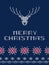 Merry Christmas card. Knitted texture vector