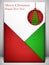 Merry Christmas Card Red and Green Envelope