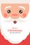 Merry Christmas card of Santa Claus face for dedication