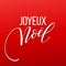 Merry Christmas card template with greetings in french language. Joyeux noel. Vector illustration