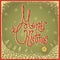 Merry Christmas card with text.Vintage vector illu