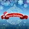 Merry Christmas celebration background with red realistic ribbon banner hat