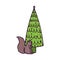 Merry christmas celebration decorative tree with squirrel