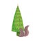 Merry christmas celebration decorative tree with squirrel