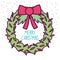 Merry christmas celebration floral wreath bow snow decoration