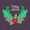 Merry christmas celebration flower poinsettia leaves decoration