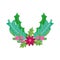 Merry christmas celebration flower poinsettia leaves decoration