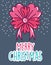 Merry christmas celebration flower ribbon snow decoration