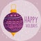 Merry christmas celebration purple ball snow decoration