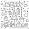 Merry Christmas. Coloring page. Vector illustration.