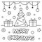 Merry Christmas. Coloring page. Vector illustration.