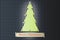 Merry Christmas concept with green metallic Christmas Tree, 3D r