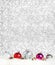 Merry Christmas decoration ball on white fur at silver bokeh light background,Banner vertical Holiday greeting card