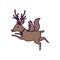 Merry christmas decorative reindeer with bow and squirrel