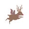 Merry christmas decorative reindeer with bow and squirrel