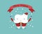 Merry Christmas of dental with santa claus tooth