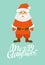 Merry christmas design .greeting card . santa . flat