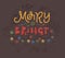 Merry Christmas Fairy Lights. Merry and Bright. Doddle Retro Poster Season`s Greeting