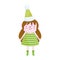 Merry christmas, female helper cartoon celebration icon isolation