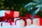 Merry christmas festive gifts decor new year