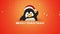 Merry Christmas with funny penguin waving