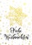 Merry Christmas German Frohe Weihnachten poster golden glitter snowflake