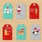 Merry christmas gifts tags hand lettering set for winter holid