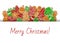 Merry christmas with gingerbread cookies banner and card vector illustration. Homemade gingerbread man, deer, christmas