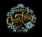 Merry Christmas Gold Calligraphic Lettering Design