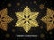 Merry Christmas gold glitter snowflake greeting card