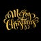 Merry Christmas gold glittering lettering design