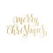 merry christmas gold logo handwritten lettering inscription holiday phrase