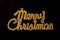 Merry Christmas golden text on a black background