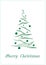 Merry Christmas, green elegant Christmas tree on a white background, vertical