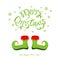 Merry Christmas and green shoes elf