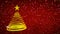 Merry Christmas greeting card. Golden star falling from which a spiral golden ribbon that forms a Christmas tree