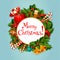 Merry Christmas greeting card or poster design