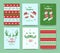 Merry Christmas greeting card set with socks, winter gloves, mus