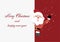 Merry Christmas greeting card template with Santa claus with blank sign