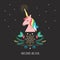 Merry christmas greeting card, Unicorns are real